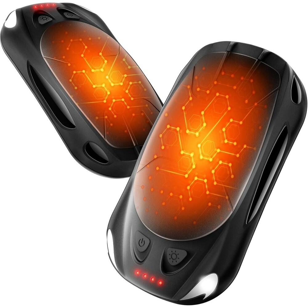 2-Pack Hand Warmers Rechargeable Black Magnetic USB Pocket Heater USB 2-in-1